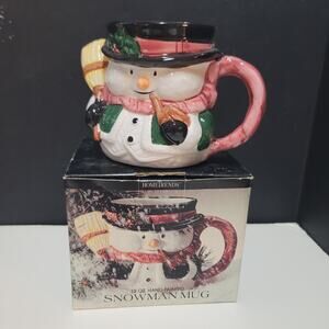 Vintage home trends ceramic snowman Christmas mug
